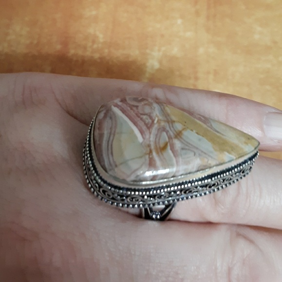New Crazy Lace Agate 925 Silver Ring. - Picture 8 of 8